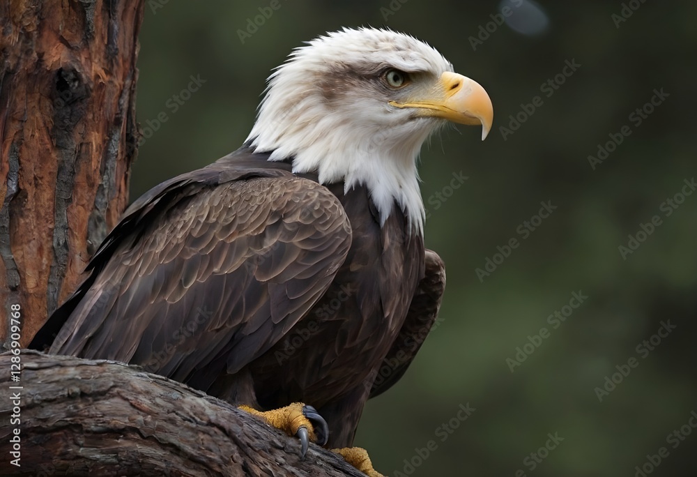Majestic Bald Eagle (Haliaeetus leucocephalus) in Flight Over Wilderness Majestic Bald Eagle (Haliaeetus leucocephalus) in Flight Over Wilderness