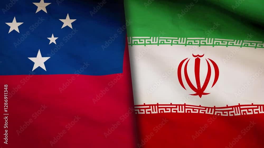 Iran and Samoa flag