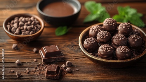 Delicious Dark Chocolate Truffles and Sweets