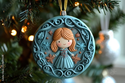 Handmade Christmas Ornament Featuring a Girl