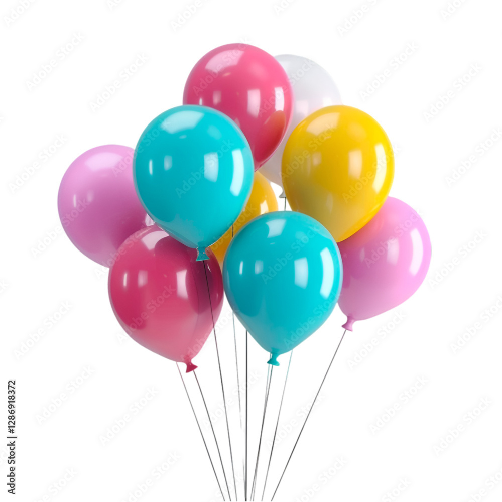 Colorful Balloons Floating Joyful Celebration, Colorful Balloons Floating Joyful Celebration,