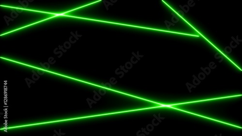 Neon abstract laser light. glowing laser line moving on black background. security concept laser light protection illustration background.