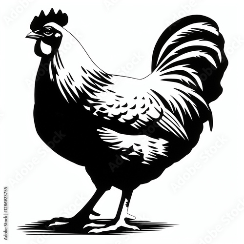 Obraz na płótnie chicken isolated on white background w salonie