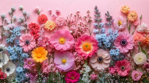 Wallpaper Mural Creative layout made of various flowers. Torontodigital.ca