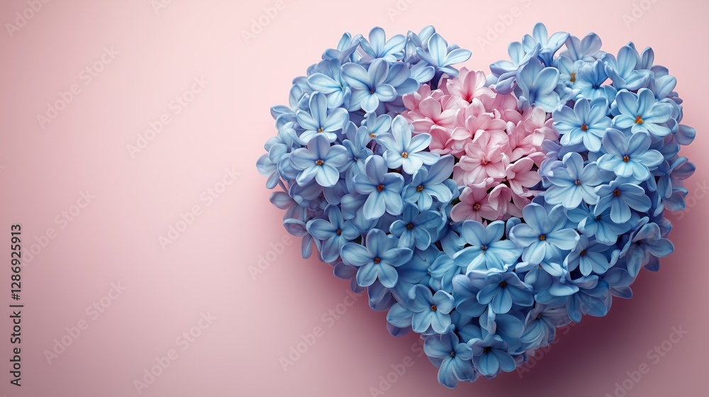 Hyacinth flowers in hole in heart shaped form over pink punchy pastel background. Hyacinth flowers in hole in heart shaped form over pink punchy pastel background.