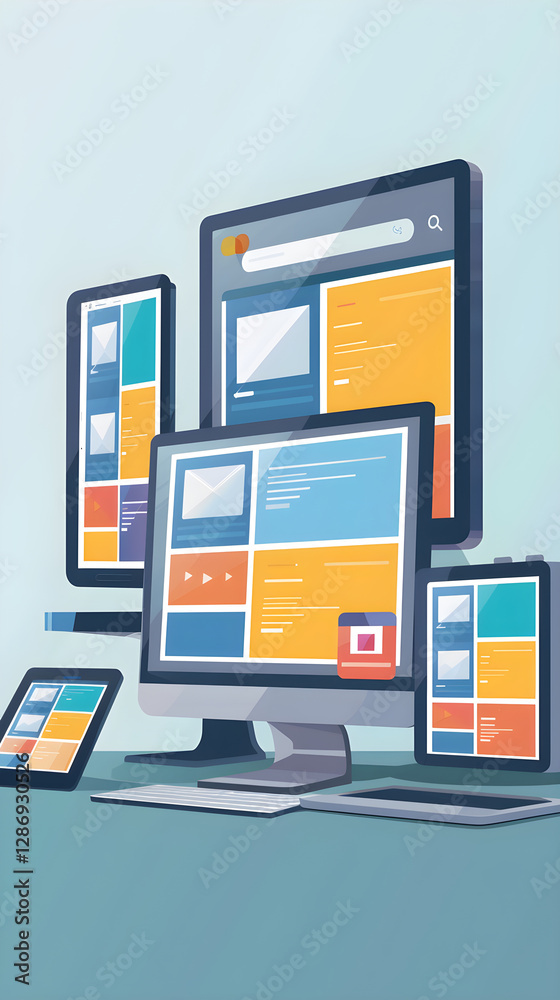Illustration of Responsive Design Across Multiple Devices for Optimal Web Page Usability and Readability