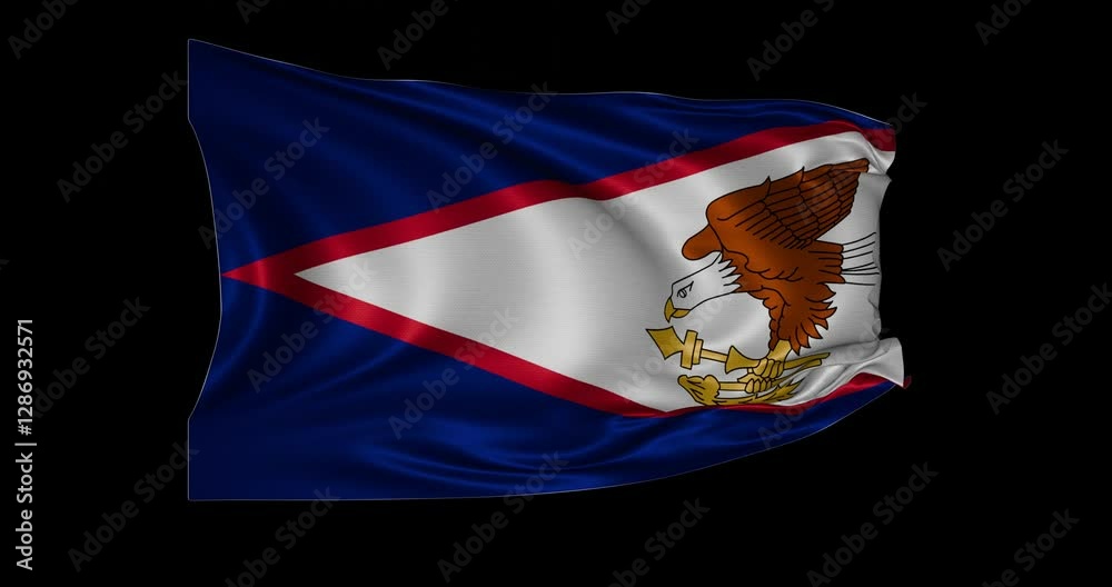 American Samoa flag animation, black background