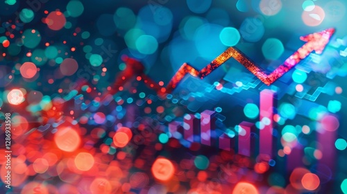 Business growth  investment strategies and financial progress illustrated with 3d profit graphs