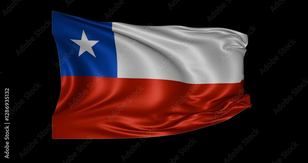 Chile flag animation, black background