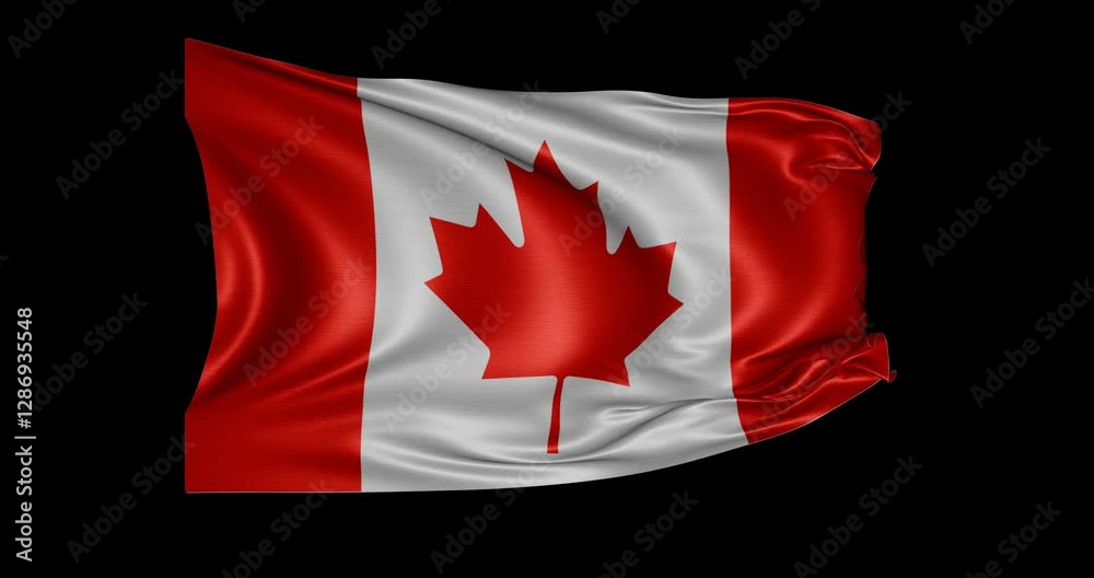 Canada flag animation, black background Canada flag animation, black background