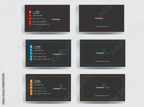 
Modern business Card . Corporate double-sided creative business card template . Business card for business and personal use . Vector illustration design. Horizontal layout, Print ready .
