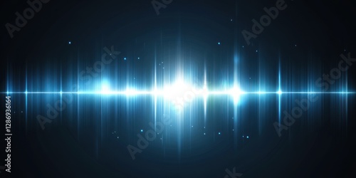 Abstract Blue Lightwave Energy Spectrum Display