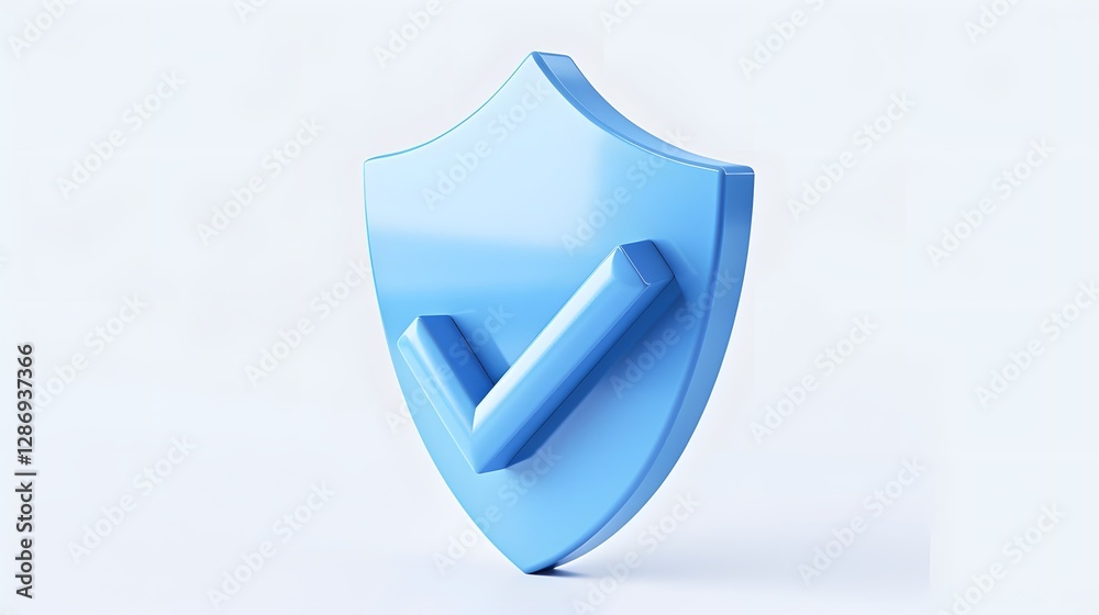 cartoon 3d Icon safety shield check mark perspective . Blue symbol security safety icon. Checkmark in minimalistic style. 3d vector illustration. white background cartoon 3d Icon safety shield check mark perspective . Blue symbol security safety icon. Checkmark in minimalistic style. 3d vector illustration. white background