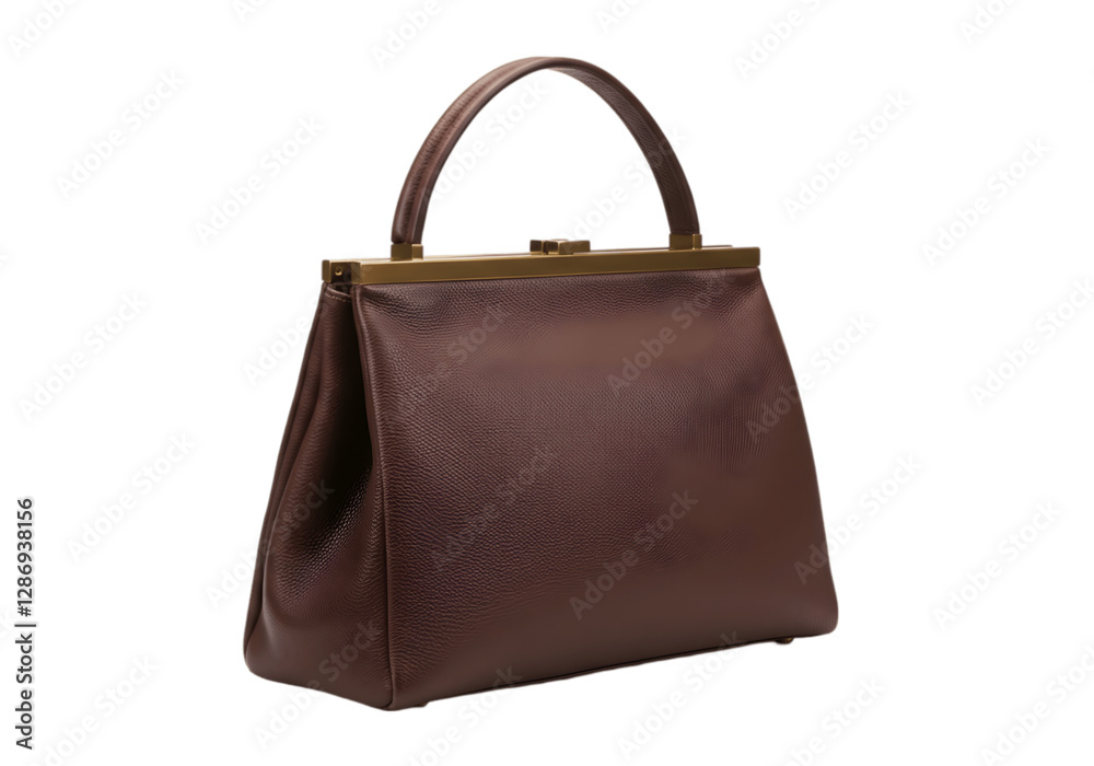 Leather woman bag isolated on transparent background, dark brown woman purse png, premium bag, high quality Leather woman bag isolated on transparent background, dark brown woman purse png, premium bag, high quality