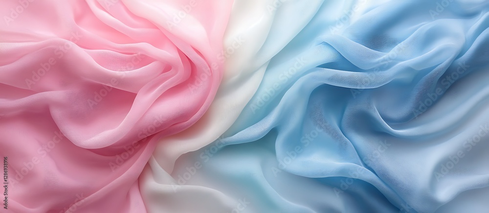 Obraz premium Delicate Fabric Texture, Pink & Blue