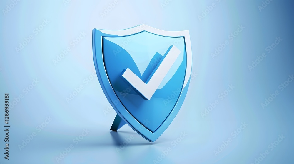 cartoon 3d Icon safety shield check mark perspective . Blue symbol security safety icon. Checkmark in minimalistic style. 3d vector illustration. white background cartoon 3d Icon safety shield check mark perspective . Blue symbol security safety icon. Checkmark in minimalistic style. 3d vector illustration. white background