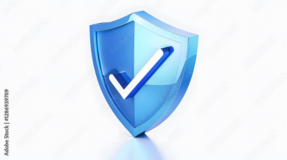 cartoon 3d Icon safety shield check mark perspective . Blue symbol security safety icon. Checkmark in minimalistic style. 3d vector illustration. white background cartoon 3d Icon safety shield check mark perspective . Blue symbol security safety icon. Checkmark in minimalistic style. 3d vector illustration. white background