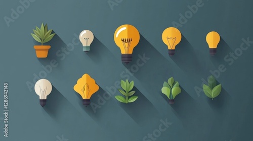 Green Energy Ideas Plants and Light Bulbs