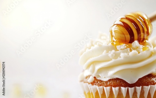 Honey Drizzled Cupcake Sweet Treat Delicious Dessert