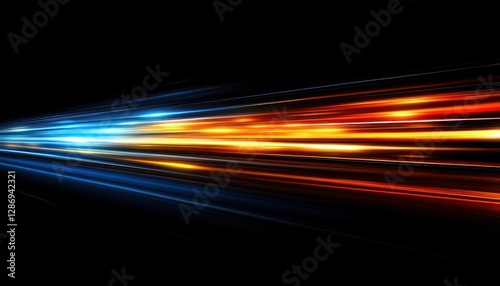 Abstract Light Streaks Blue And Orange Hues