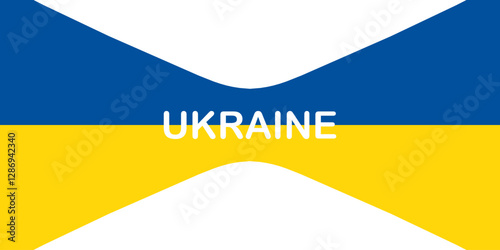 Ukraine flag on a white background. Vector illustration.