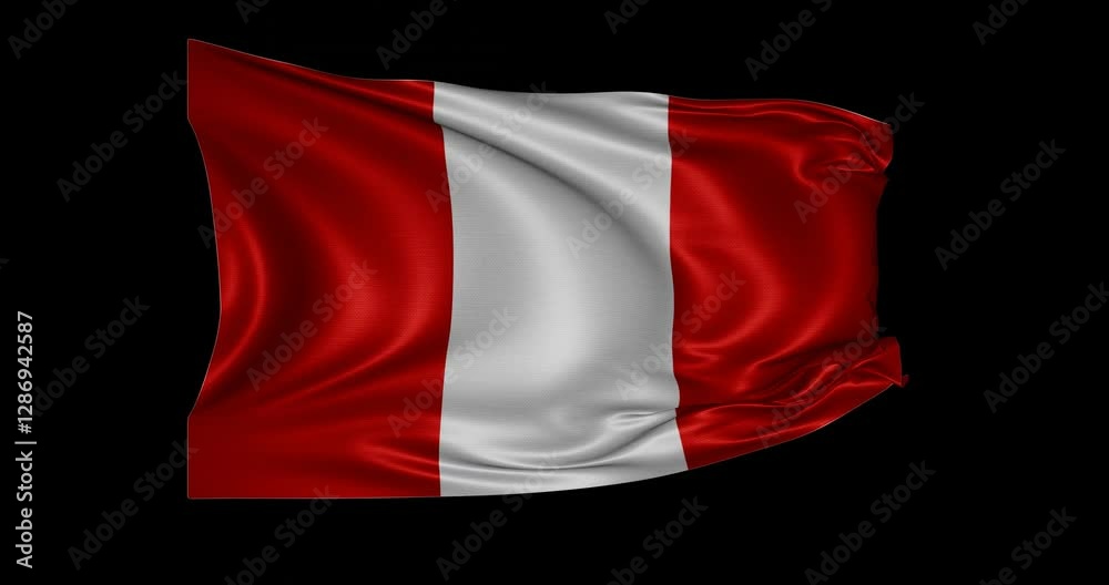 Peru flag animation, black background