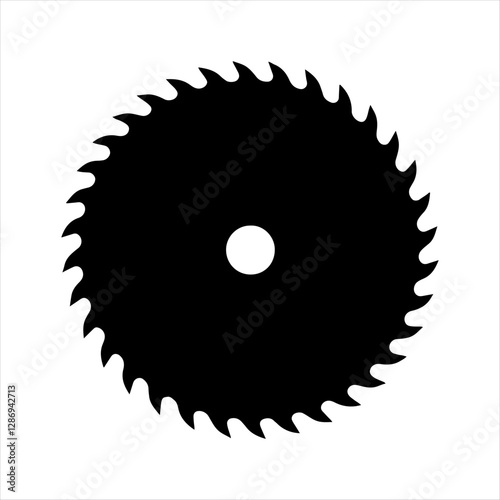  saw icon  blade vector design, silhouette white background