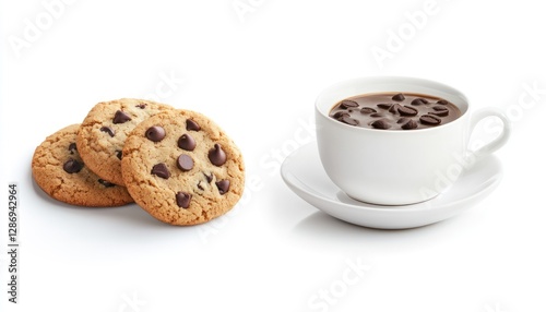 Delicious Chocolate Chip Cookies and Coffee Together