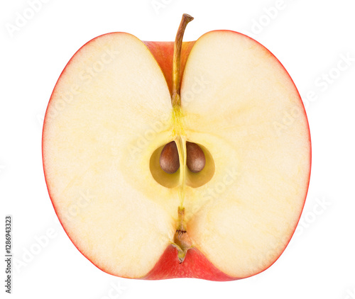 Red apple cross section cutout