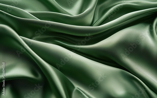 Elegant satin green fabric texture with soft folds for Saint Patricks Day