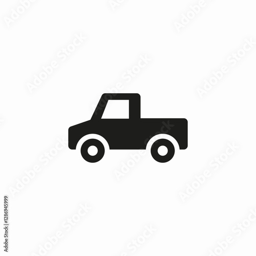 pickup cart vehicle icon sign vector