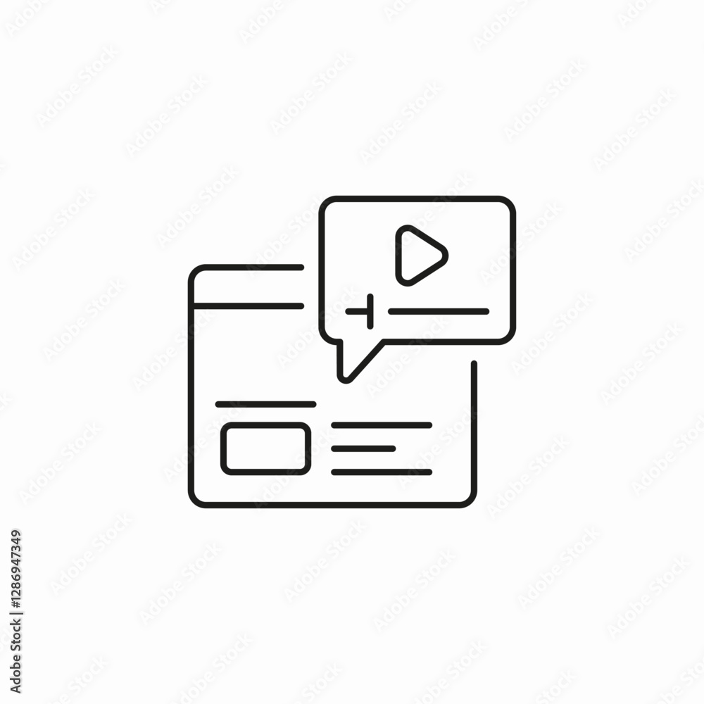 web video player message icon sign vector web video player message icon sign vector