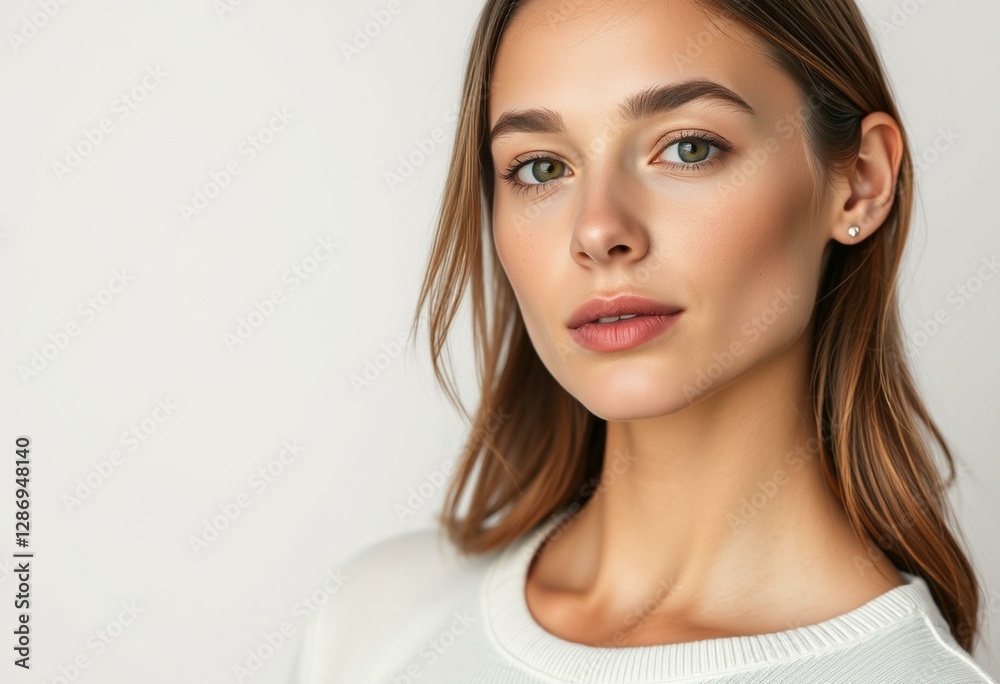 Clean, minimalist portrait of a woman Clean, minimalist portrait of a woman