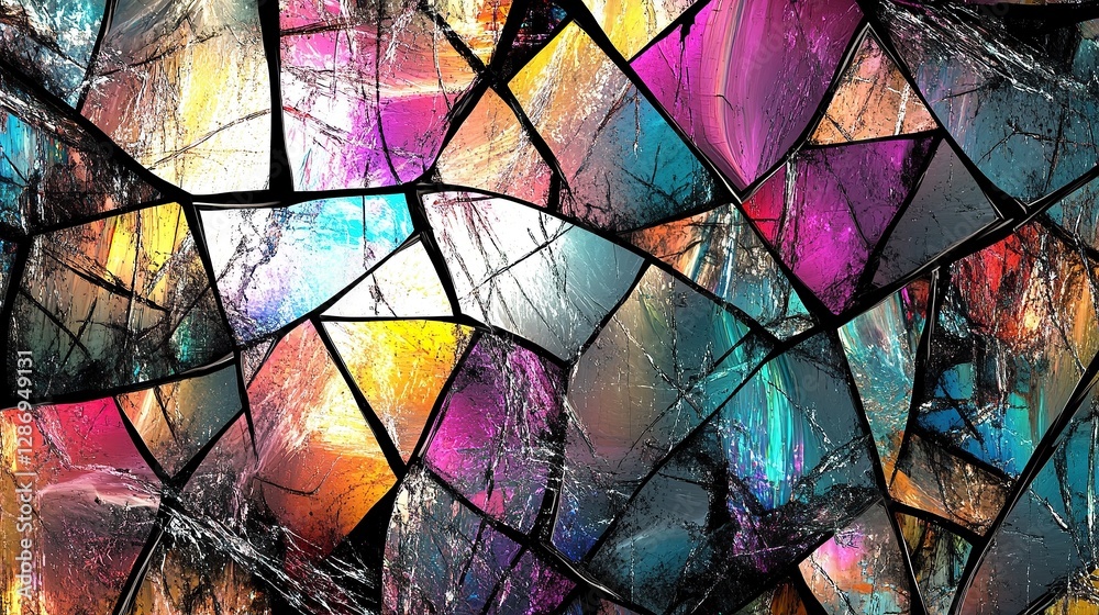 Overlapping squares of shattered stained glass brought to life with broad black ink outlines and streaks of creamy transparent gel mixed with metallic highlights 32k Overlapping squares of shattered stained glass brought to life with broad black ink outlines and streaks of creamy transparent gel mixed with metallic highlights 32k