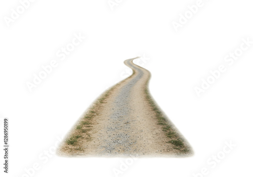Walkway in the hill isolated on transparent background, dirt road isolated png, path made of dirt and stones png