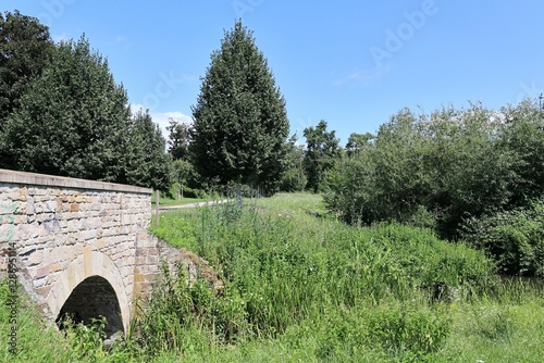 Kleine Brücke auf dem Weg zur Eremitage in Waghäusel	 photo