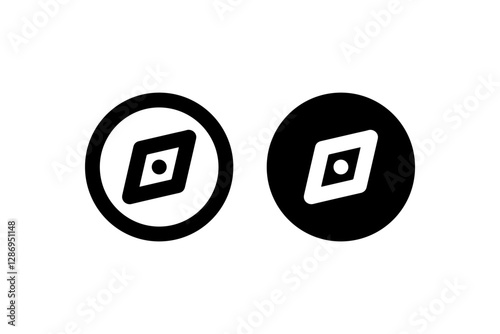 Black and white compass navigation icons Vector