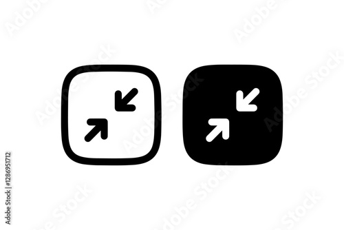Minimize arrows icon in outline and solid Vector