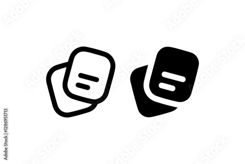 Stacked chat message icons in outline and solid Vector