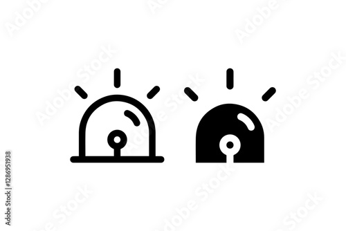 Emergency siren icons in outline and solid Vector