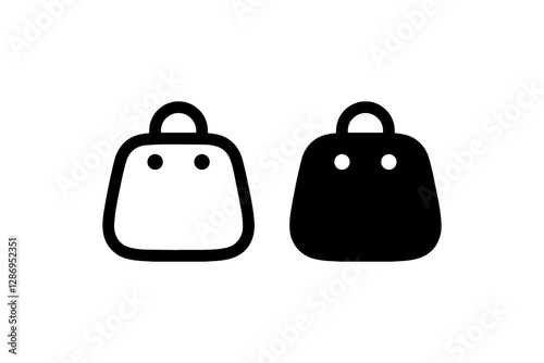 Handbag icon in outline and solid styles Vector