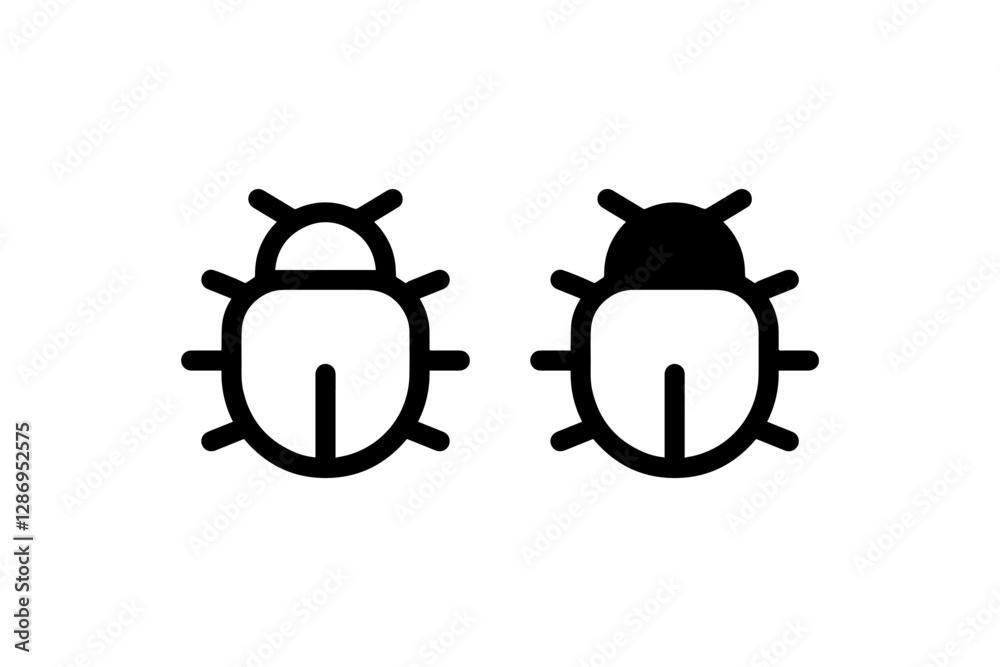 Fototapeta premium Bug icon in outline and solid style Vector