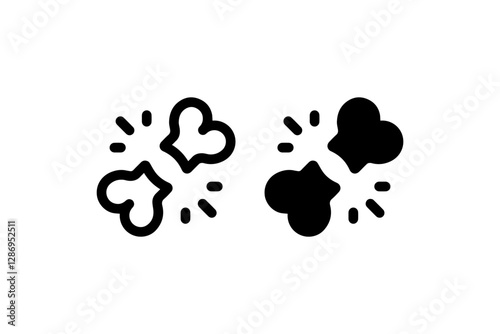 Popcorn explosion icon in outline and solid style Vector