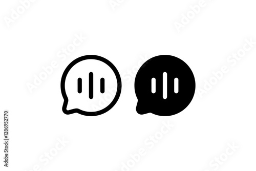 Voice chat icon in outline and solid style Vector
