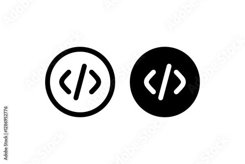 Code symbol icon in outline and solid Vector