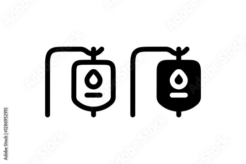 Intravenous IV drip bag medical icon Vector