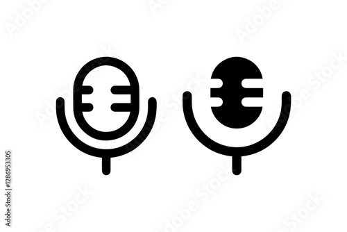 Microphone Icon for Audio Recording Vector