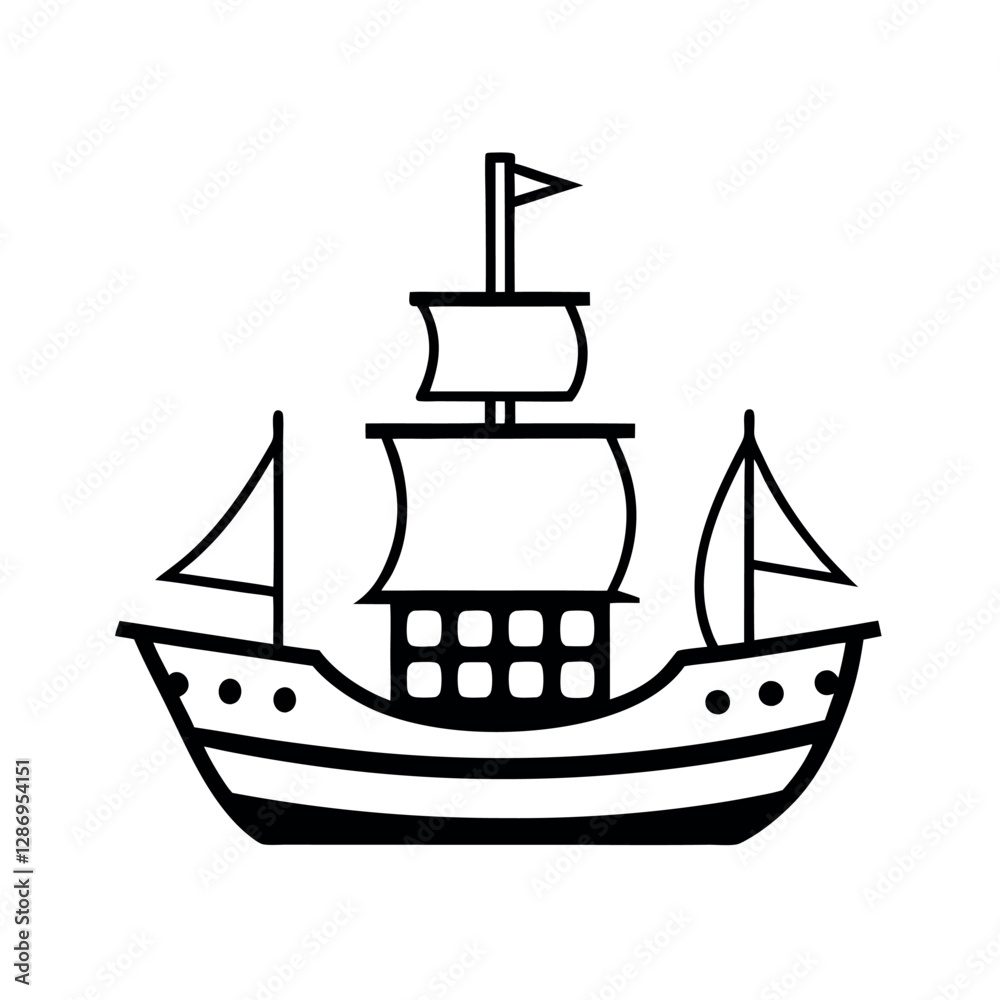 Detailed Brig Ship Line Art for Prints and Posters Detailed Brig Ship Line Art for Prints and Posters