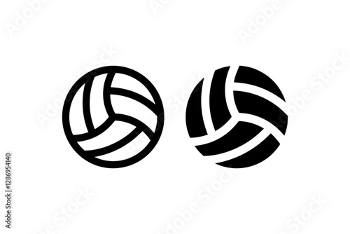 Volleyball Ball Icon in Outline and Solid Vector