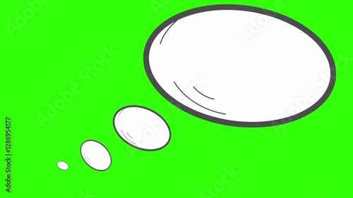 Speech/Chat bubble pop up animation on isolated background, 4k.
